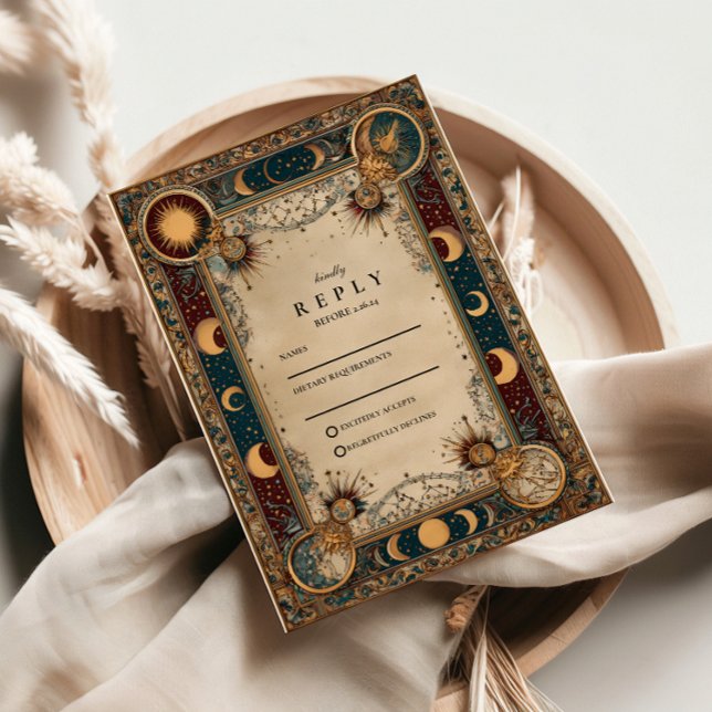 Cartons Réponse Mariage Baroque Royal Céleste (Créateur téléchargé)