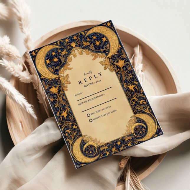 Cartons Réponse Mariage baroque sous la lune dorée (Créateur téléchargé)