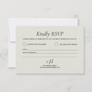 Cartons Réponse Mariage beige moderne minimaliste