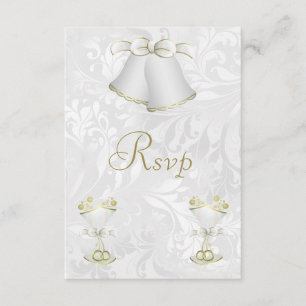 Cartons Réponse Mariage Bells romantique et cannelures de