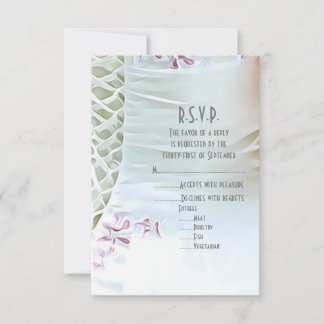 Cartons Réponse Mariage blanc et rose R.S.V.P