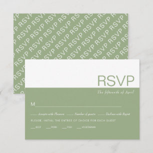 Cartons Réponse Mariage blanc et vert Sage