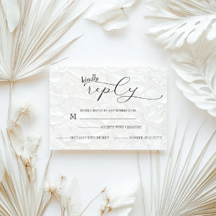 Cartons Réponse Mariage Blanc & Noir Simple 