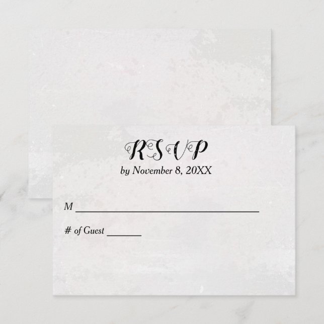 Cartons Réponse Mariage blanc textuel (Devant / Derrière)