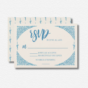 Cartons Réponse Mariage bleu Azulejo