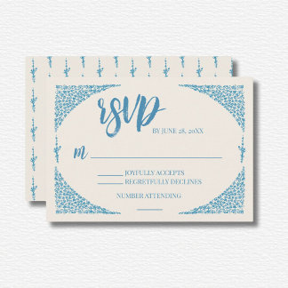 Cartons Réponse Mariage bleu Azulejo