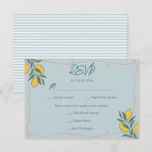 Mariage bleu côtier à rayures pêche citron italien