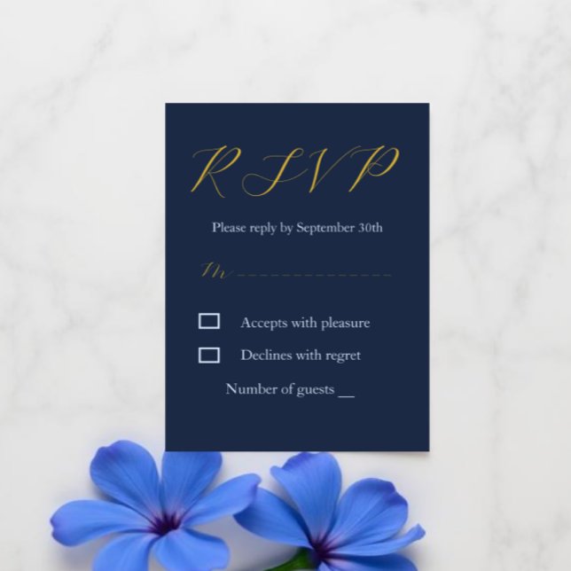 Cartons Réponse Mariage Bleu Opulent (Créateur téléchargé)