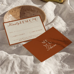 Cartons Réponse Mariage Bohème Bourgeois Crème Brûlée Orange