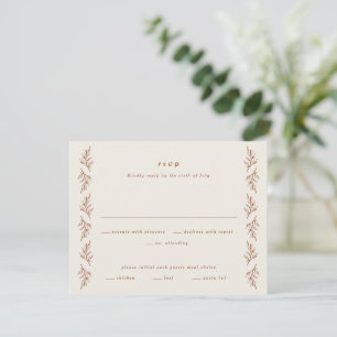Cartons Réponse Mariage Bohème Branche Vintage