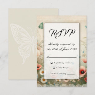 Cartons Réponse Mariage Boho Blooms et Vœux Vintage