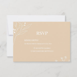 Cartons Réponse Mariage Boho Floral Blanc Beige Corner