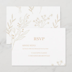 Cartons Réponse Mariage Boho Floral Corner beige
