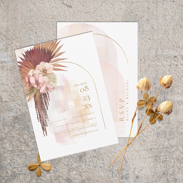 Cartons Réponse Mariage Boho Oasis ID959 (Créateur téléchargé)