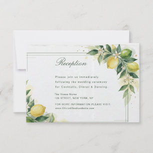 Cartons Réponse Mariage botanique au citron vert aquarelle