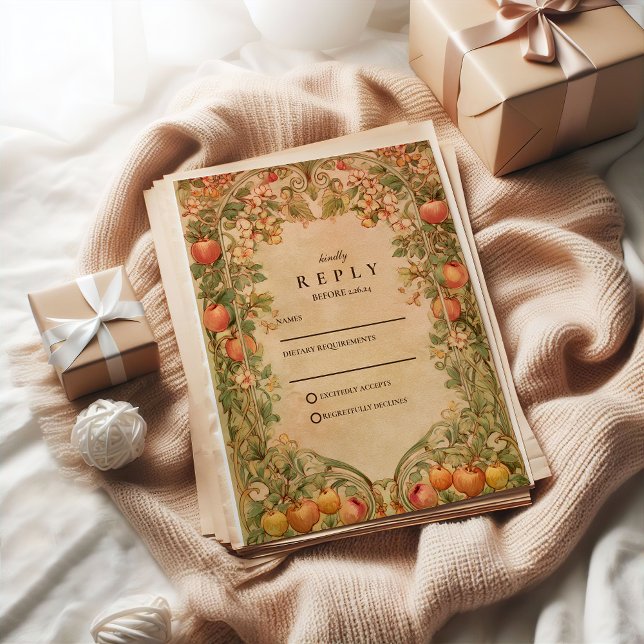 Cartons Réponse Mariage Botanique de Verger Frais (Créateur téléchargé)