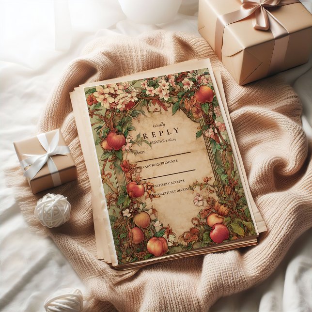 Cartons Réponse Mariage Botanique de Verger Frais (Créateur téléchargé)