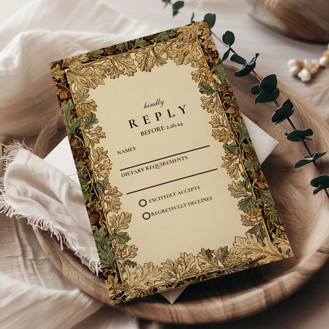 Cartons Réponse Mariage botanique élégant en forêt (Créateur téléchargé)