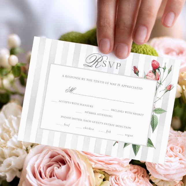 Cartons Réponse Mariage Botanique Rose Romantique Chic Français (Créateur téléchargé)