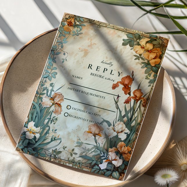 Cartons Réponse Mariage Botanique Tropical Vintage (Créateur téléchargé)