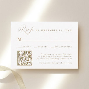 Cartons Réponse Mariage Calligraphie Stylée Sable
