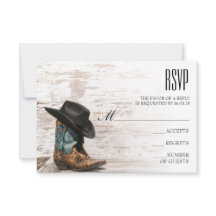 Mariage campagnard (carte RSVP)