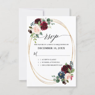 Cartons Réponse Mariage campagnard de Boho Rustique Floral de la m