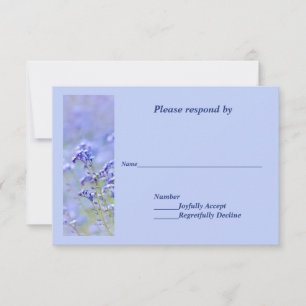 Cartons Réponse Mariage campagnard de fleurs sauvages bleu lavande