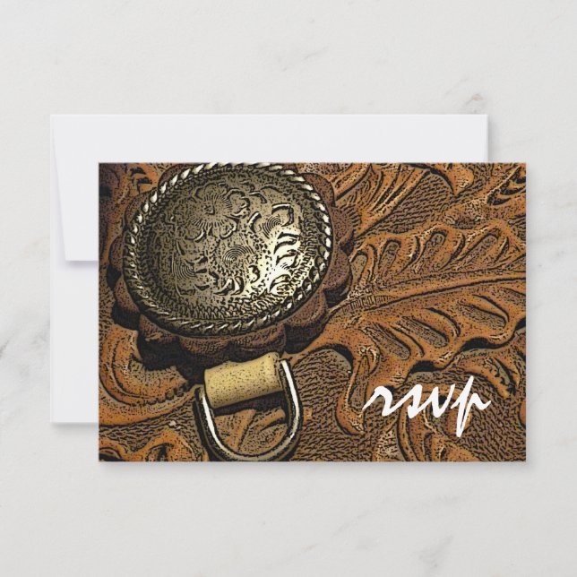 Cartons Réponse Mariage campagnard de selle de cheval occidental R (Devant)