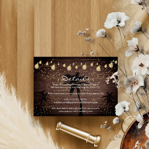 Cartons Réponse Mariage campagnard rustique Palm Boho