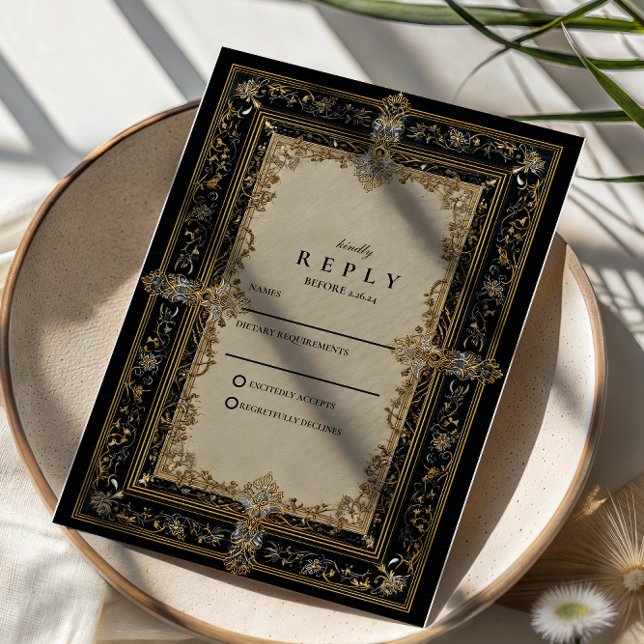 Cartons Réponse Mariage céleste baroque royal (Créateur téléchargé)