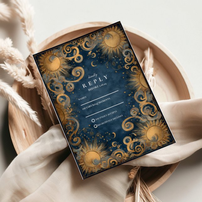 Cartons Réponse Mariage céleste bleu royal (Créateur téléchargé)