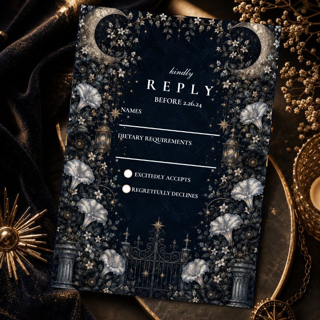 Cartons Réponse Mariage céleste gothique sombre (Créateur téléchargé)