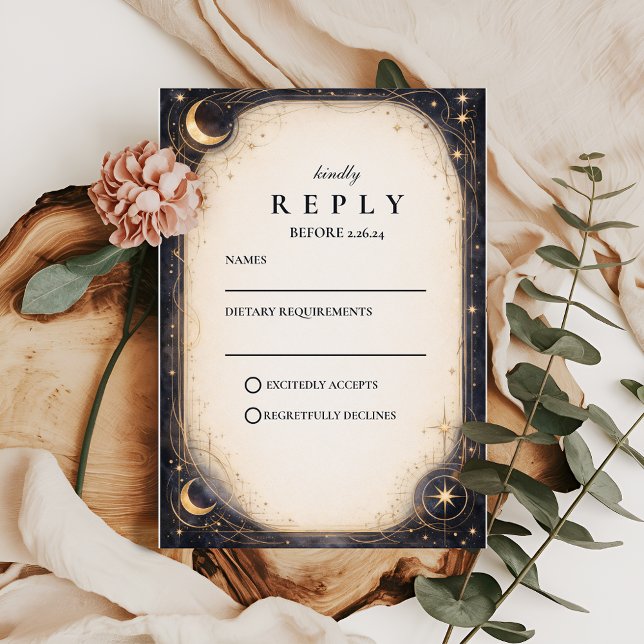 Cartons Réponse Mariage céleste sombre (Créateur téléchargé)