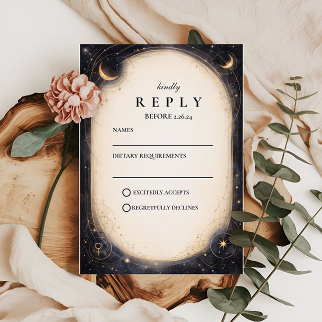 Cartons Réponse Mariage céleste vintage (Créateur téléchargé)