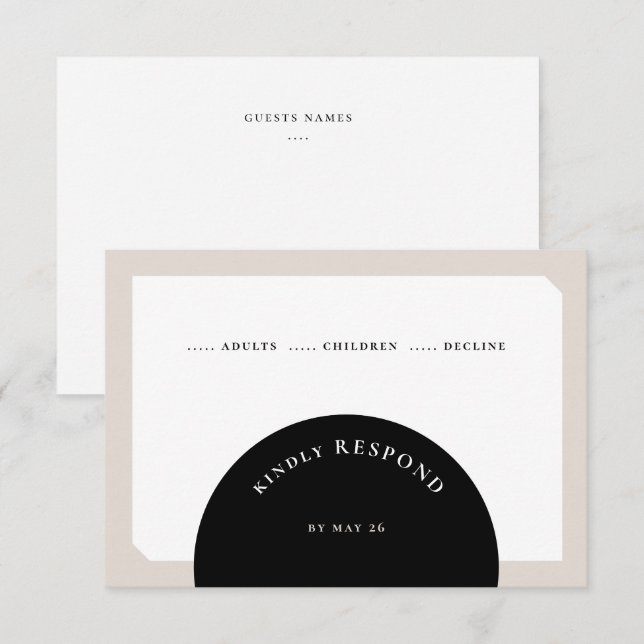 CARTONS RÉPONSE MARIAGE CERCLE CHIC (Devant / Derrière)