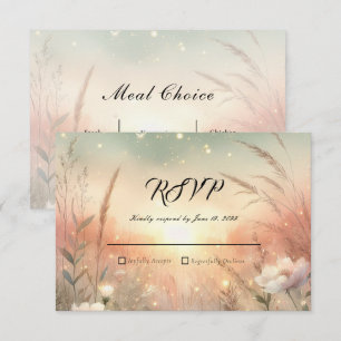 Cartons Réponse Mariage Champêtre de Fleurs Sauvages aux Teintes P