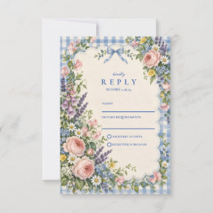 Cartons Réponse Mariage charmant dans un jardin de cottage