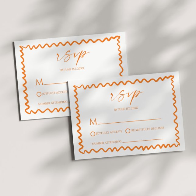Cartons Réponse Mariage Citron Ondulé Bordure Fantaisiste (Créateur téléchargé)