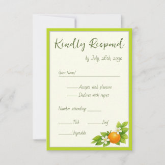Cartons Réponse Mariage Citron & Orange Jardin de Citronniers