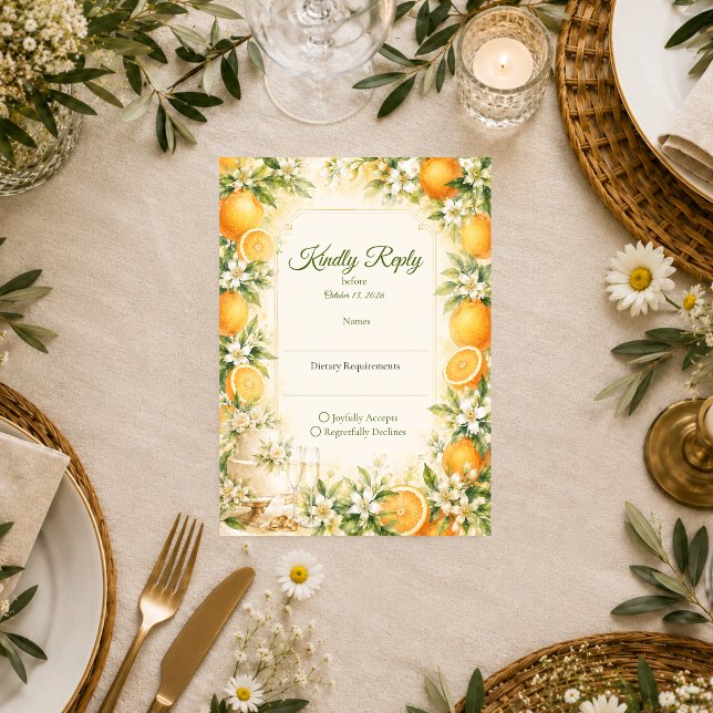 Cartons Réponse Mariage Citron Romantique (Créateur téléchargé)