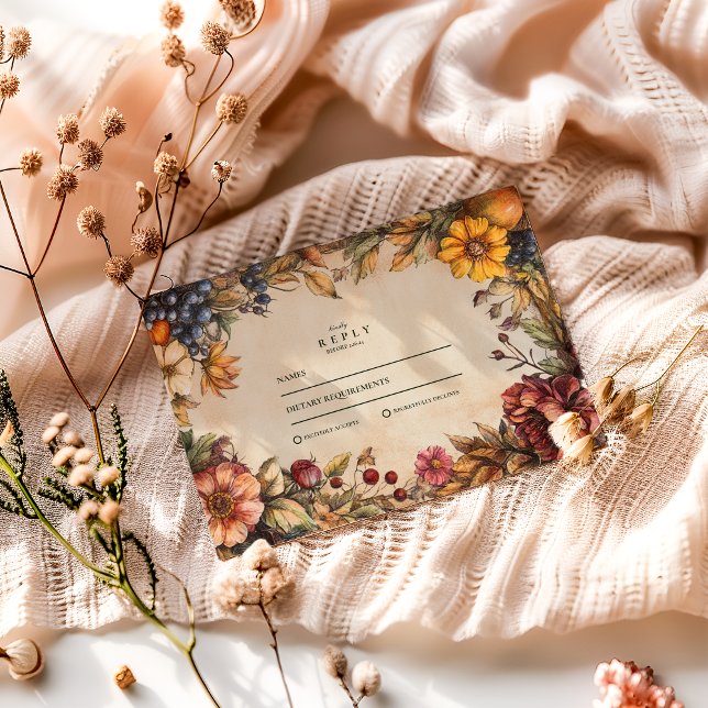 Cartons Réponse Mariage citrouille de récolte d'épices (Créateur téléchargé)