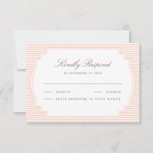 Cartons Réponse Mariage Classique aux Rayures Pastel Orange Clair