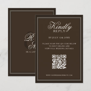 Cartons Réponse Mariage Classique Brun Foncé Vieille Fortune