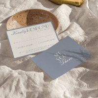 Mariage Classique Élégant Rétro Bleu Poussiéreux A