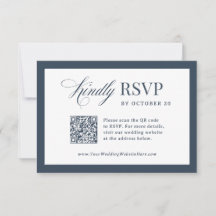 Mariage Classique Luxe Bleu Nuit avec Code QR Scan