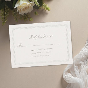 Cartons Réponse Mariage Classique Moderne Élégant Formel Triple Éc