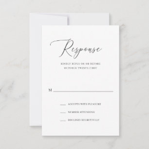 Cartons Réponse Mariage classique simple formel élégant