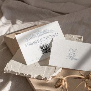 Cartons Réponse Mariage Code QR Argent Vieilli à l'ancienne