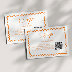 Cartons Réponse Mariage code QR Citron Orange Fantaisiste